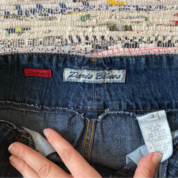 Paris Blues Vintage Denim Midi Skirt Side Slits - Picture 3 of 10